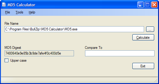 Bullzip MD5 Calculator