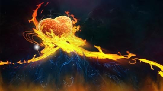 Burning Hearts Animated Wallpaper