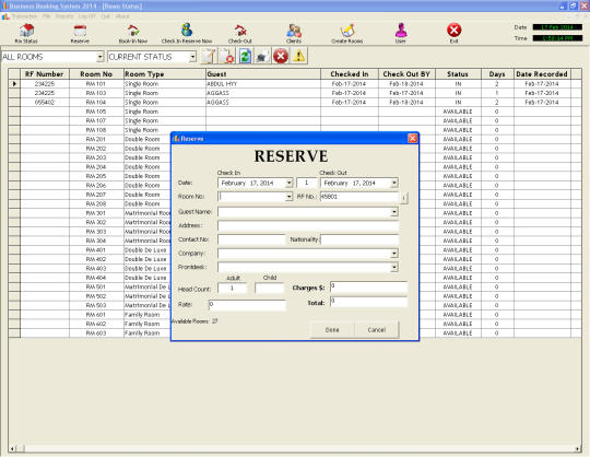 Business Booking System 2014
