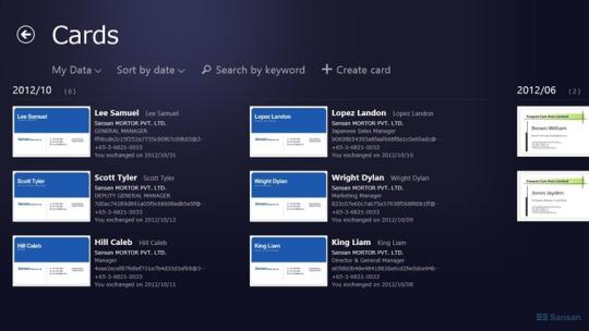 Business Card Management for Windows 8