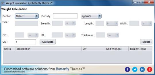 Butterfly Themes Free Weight Calculator