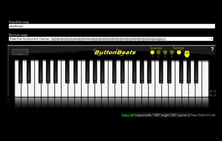 ButtonBeats Virtual Piano Black