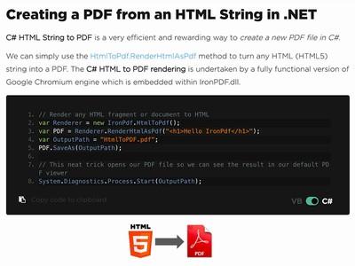 C# HTML to PDF IronPDF Tutorial