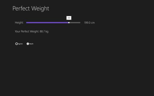 Calculate Your Perfect Weight for Windows 8