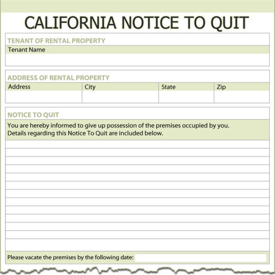 California Notice To Quit