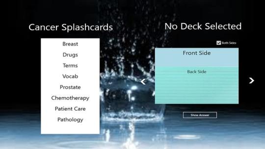 Cancer Splashcards for Windows 8
