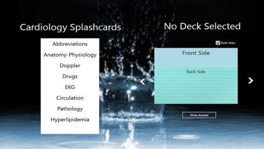 Cardiology Splashcards for Windows 8