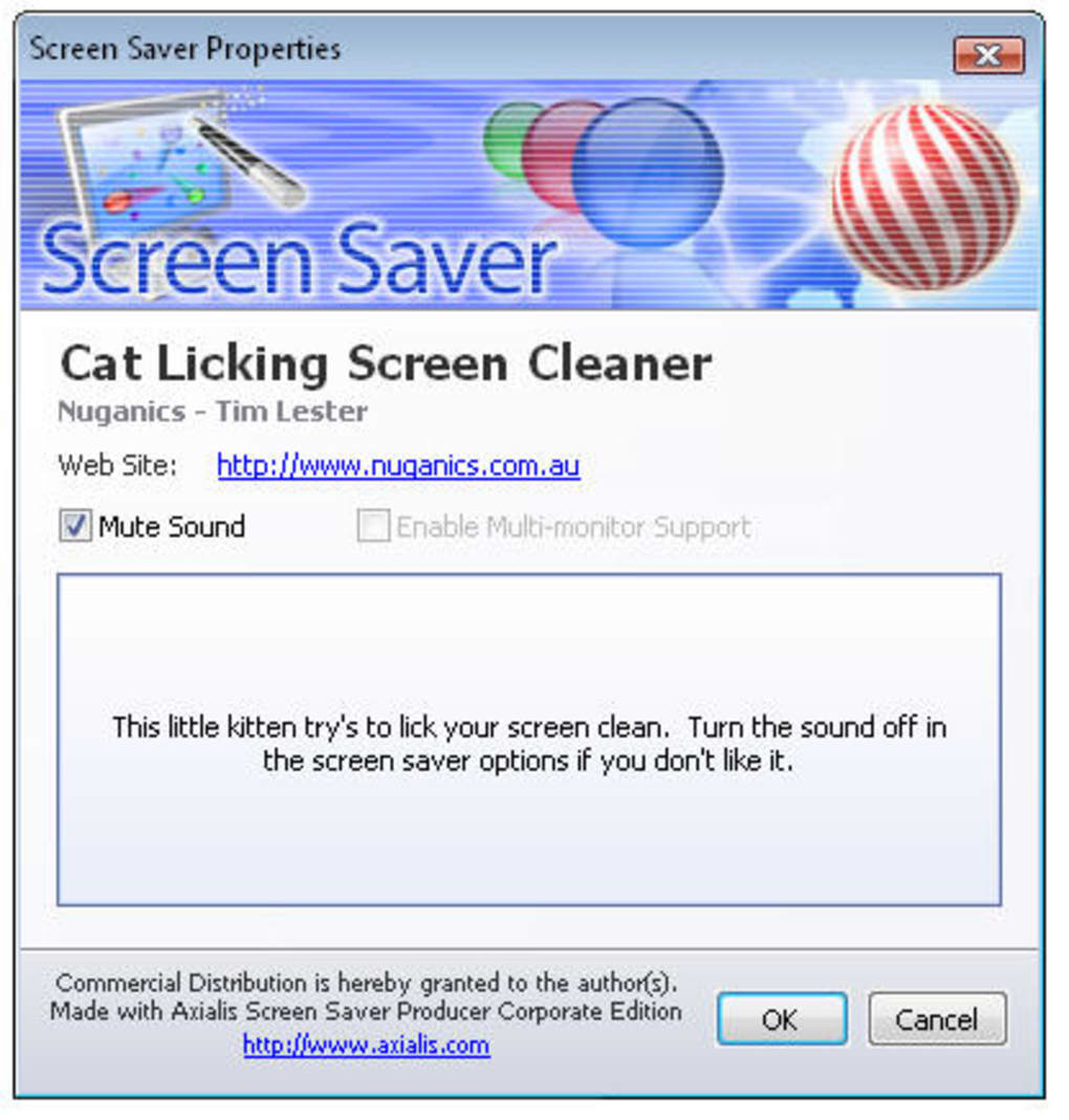 Cat Licking Screensaver