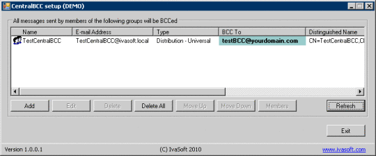 CentralBCC for Microsoft Exchange 2007/2010