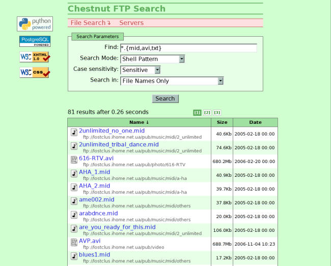 Chestnut FTP Search