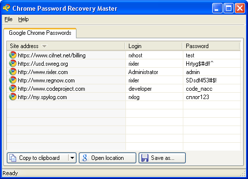 Chrome Password Recovery Master