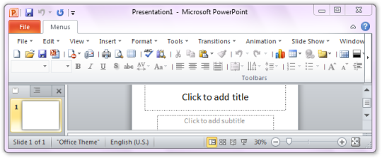 Classic Menu for PowerPoint 2010
