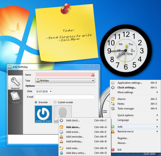 Clock-on-Desktop Extended