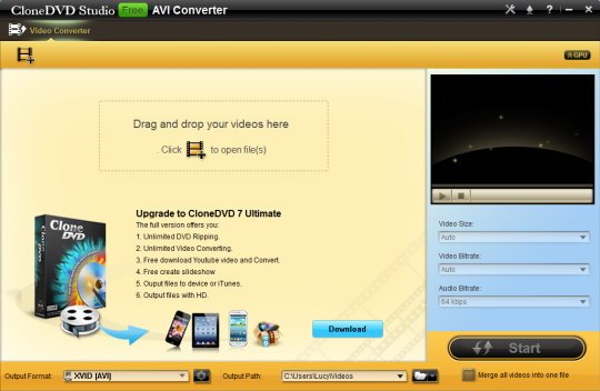 CloneDVD Studio Free AVI Converter