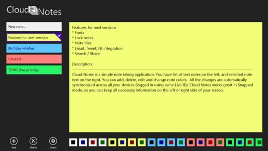 Cloud Notes for Windows 8