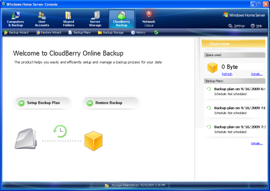 CloudBerry Backup for Windows Home Server
