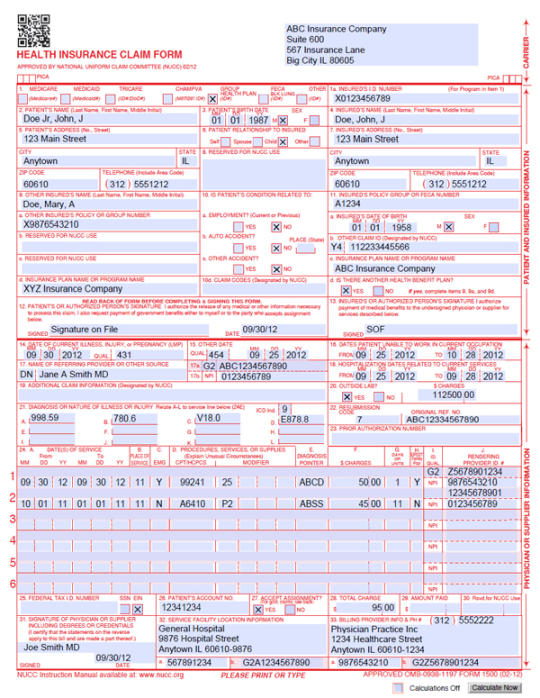 CMS 1500 PDF Insurance Claim Form Filler