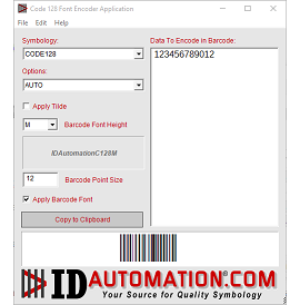 Code 128 Font Encoder Application