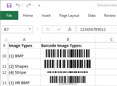 Code-128 Native Excel Barcode Generator