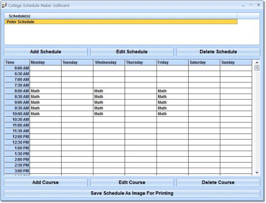 College Schedule Maker Software