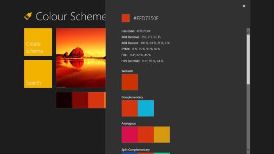 Color Scheme Creator for Windows 8