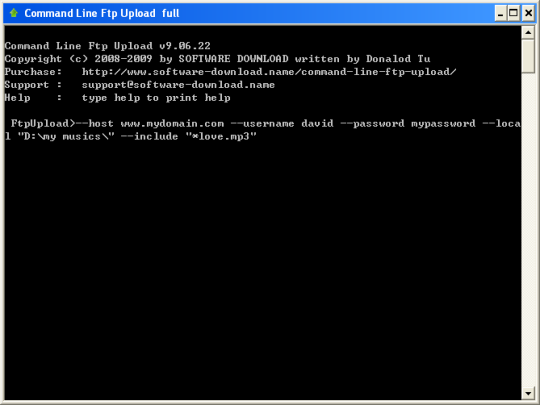 Command Line FTP Download