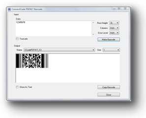 ConnectCode PDF417 Barcode Fonts