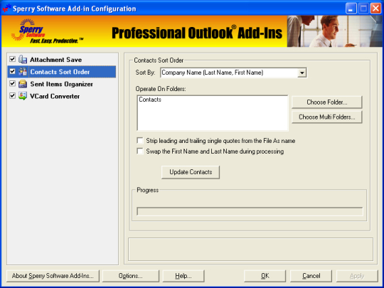 Contacts Sort Order for Outlook 2003/Outlook 2002/Outlook 2000