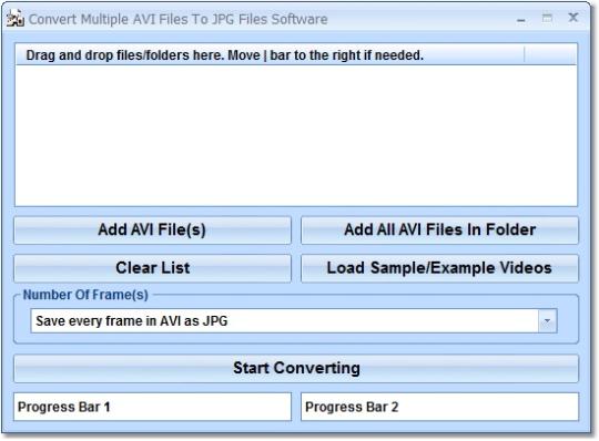 Convert Multiple AVI Files To JPG Files Software