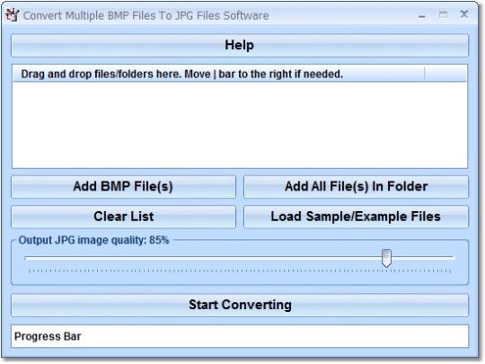 Convert Multiple BMP Files To JPG Files Software