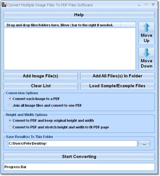 Convert Multiple Image Files To PDF Files Software