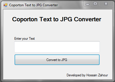 Coporton Text to JPG Converter