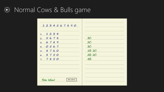 Cows & Bulls Mastermind for Windows 8