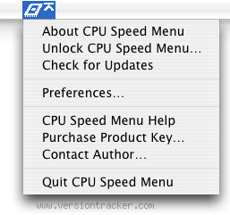 CPU Speed Menu