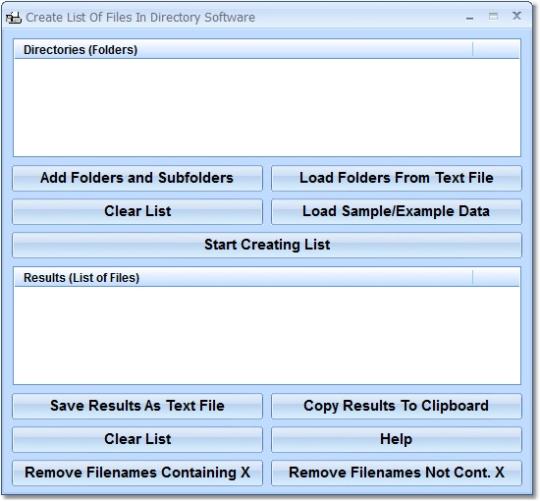 Create List Of Files In Directory Software