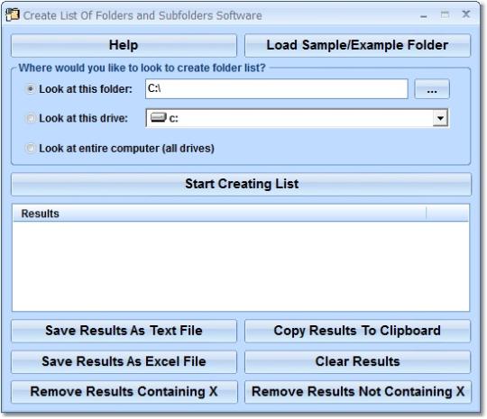 Create List Of Folders & Subfolders On Hard Drive Software