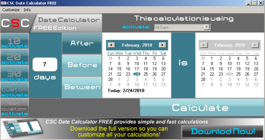 CSC Date Calculator