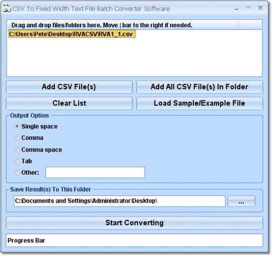 CSV To Fixed Width Text File Batch Converter Software
