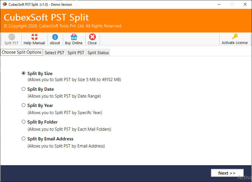 CubexSoft PST Split