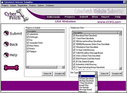 Cyberfetch Website Submitter