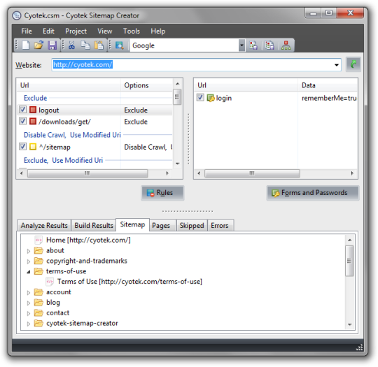 Cyotek Sitemap Creator