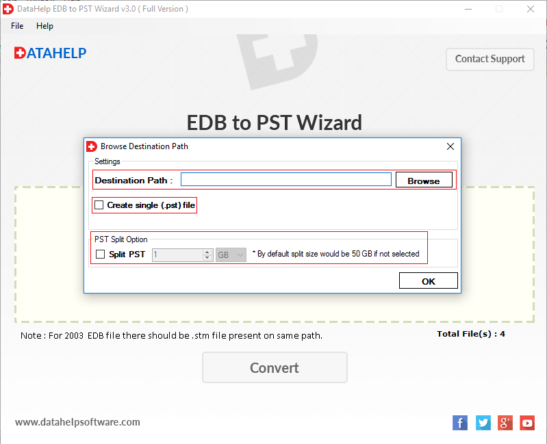 DataHelp EDB to PST Wizard