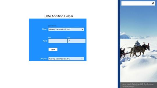 Date Addition Helper for Windows 8