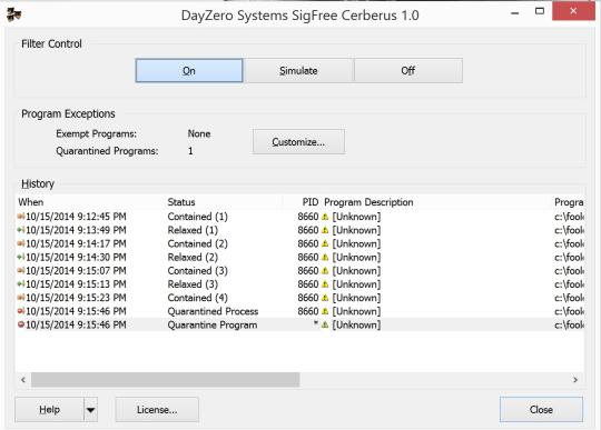 DayZero Systems SigFree Cerberus