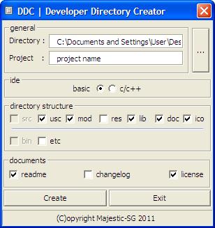 DDC - Developer Directory Creator