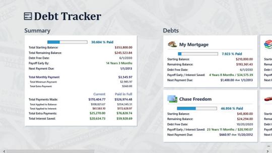 Debt Tracker for Windows 8