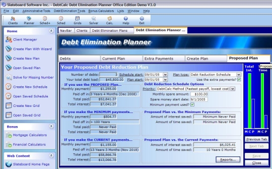 DebtCalc Debt Elimination Planer