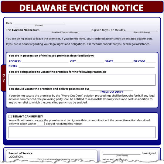 Delaware Eviction Notice