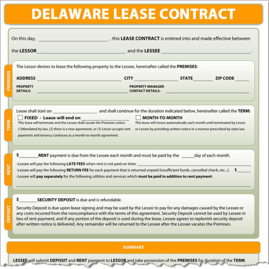 Delaware Lease Contract