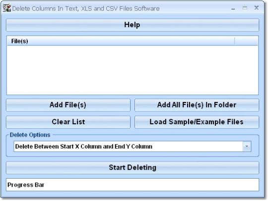 Delete Columns In Text, XLS and CSV Files Software